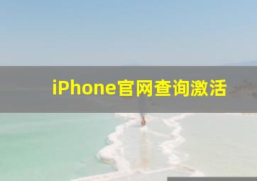 iPhone官网查询激活