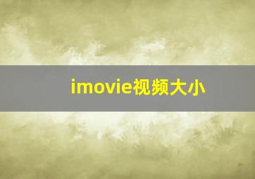 imovie视频大小