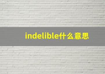 indelible什么意思