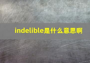 indelible是什么意思啊