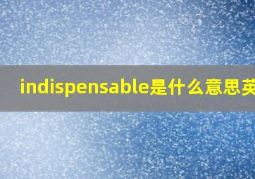 indispensable是什么意思英语