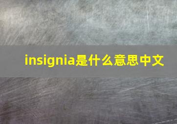 insignia是什么意思中文