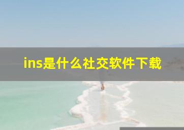 ins是什么社交软件下载