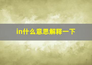 in什么意思解释一下