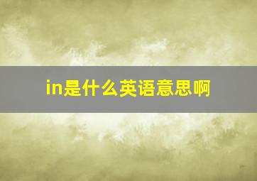 in是什么英语意思啊