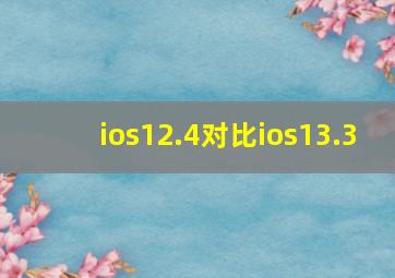 ios12.4对比ios13.3