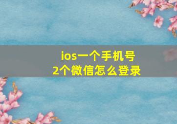 ios一个手机号2个微信怎么登录