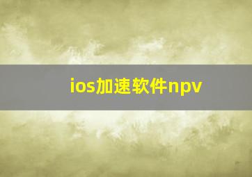 ios加速软件npv