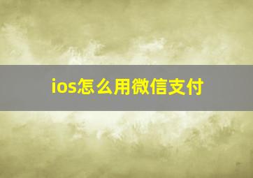 ios怎么用微信支付