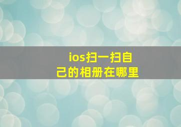 ios扫一扫自己的相册在哪里