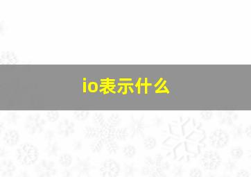 io表示什么