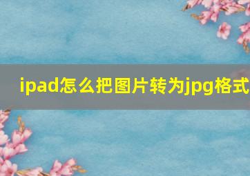 ipad怎么把图片转为jpg格式