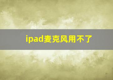 ipad麦克风用不了