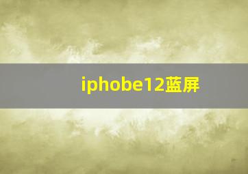 iphobe12蓝屏