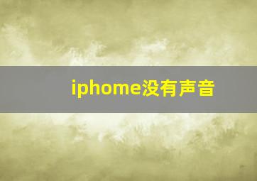 iphome没有声音