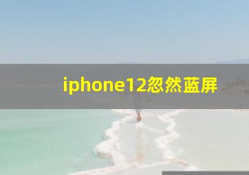 iphone12忽然蓝屏