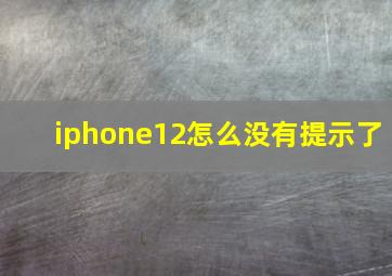 iphone12怎么没有提示了