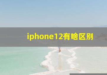 iphone12有啥区别