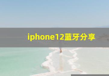 iphone12蓝牙分享