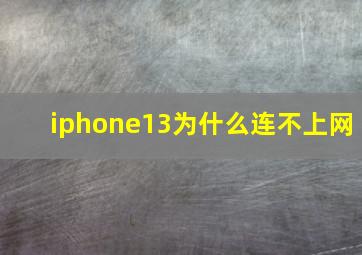 iphone13为什么连不上网