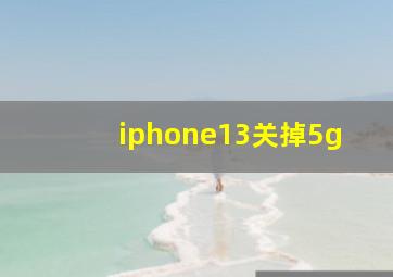 iphone13关掉5g