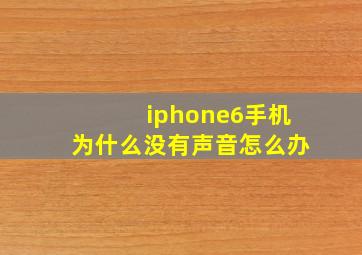 iphone6手机为什么没有声音怎么办