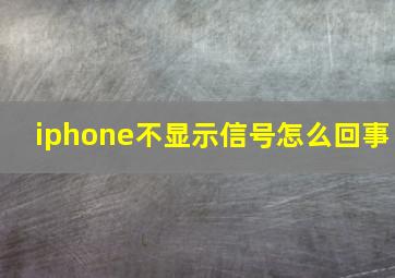 iphone不显示信号怎么回事