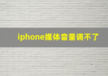 iphone媒体音量调不了