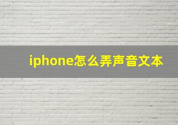 iphone怎么弄声音文本