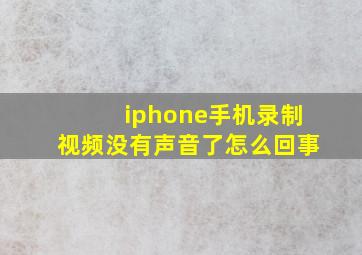 iphone手机录制视频没有声音了怎么回事