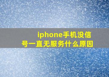 iphone手机没信号一直无服务什么原因