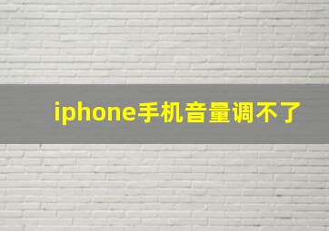 iphone手机音量调不了