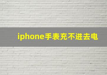 iphone手表充不进去电