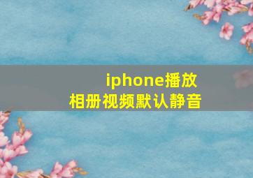 iphone播放相册视频默认静音