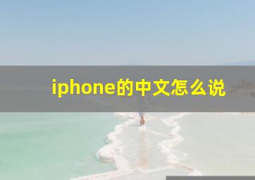 iphone的中文怎么说