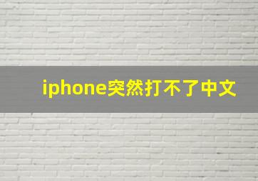 iphone突然打不了中文