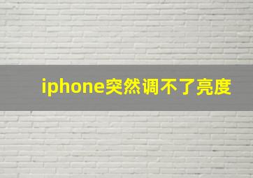 iphone突然调不了亮度