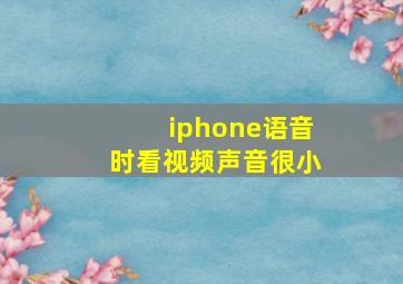 iphone语音时看视频声音很小