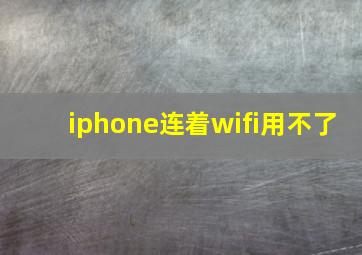 iphone连着wifi用不了