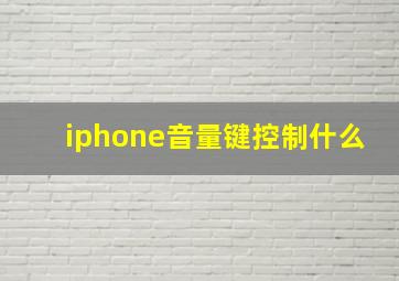 iphone音量键控制什么