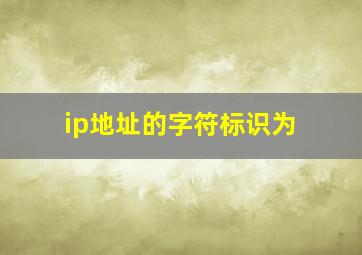 ip地址的字符标识为