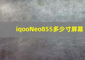 iqooNeo855多少寸屏幕