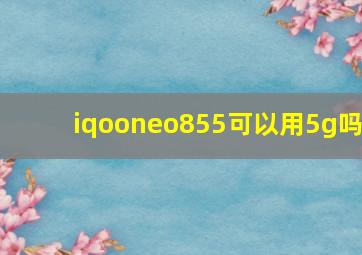 iqooneo855可以用5g吗