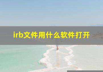 irb文件用什么软件打开