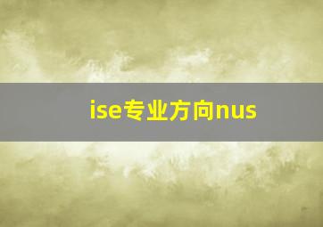 ise专业方向nus