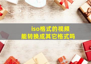 iso格式的视频能转换成其它格式吗