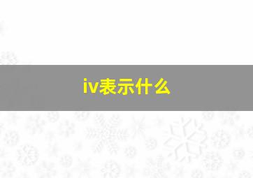 iv表示什么