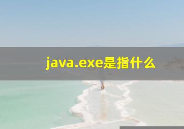 java.exe是指什么