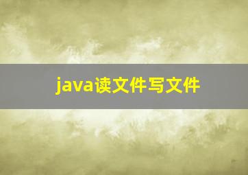 java读文件写文件