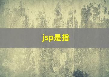 jsp是指